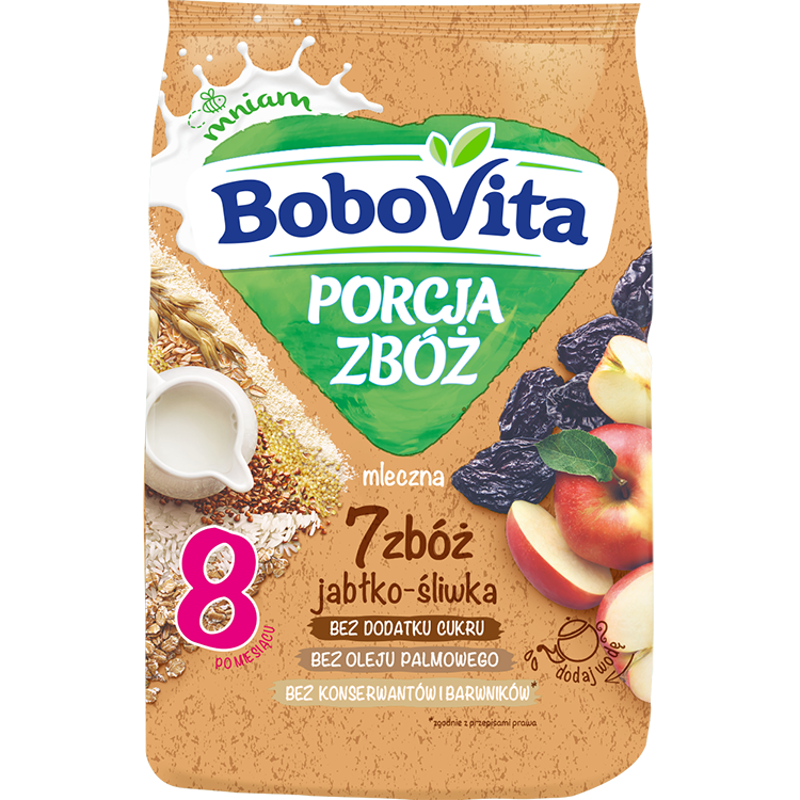 Kaszka mleczna 7 zbóż jabłko-śliwka od 8 miesiąca