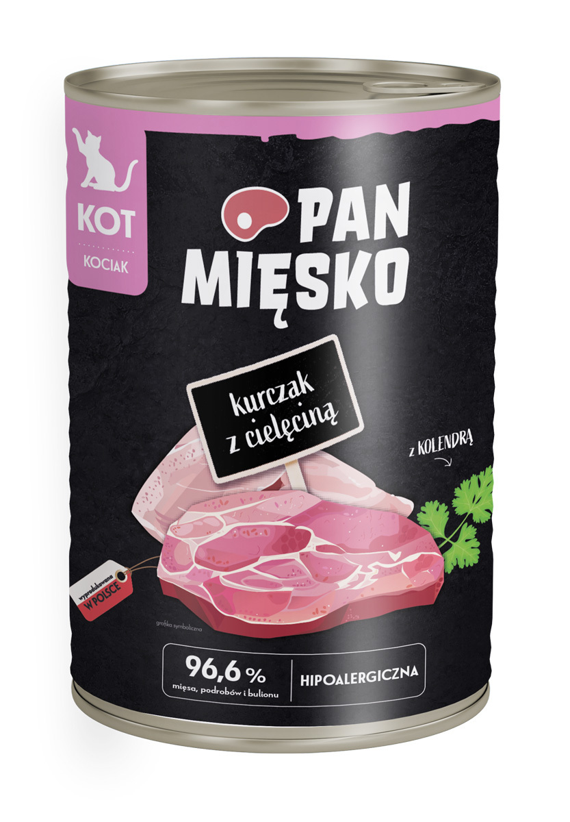 Mokry pokarm dla kociąt z kurczakiem i cielęciną