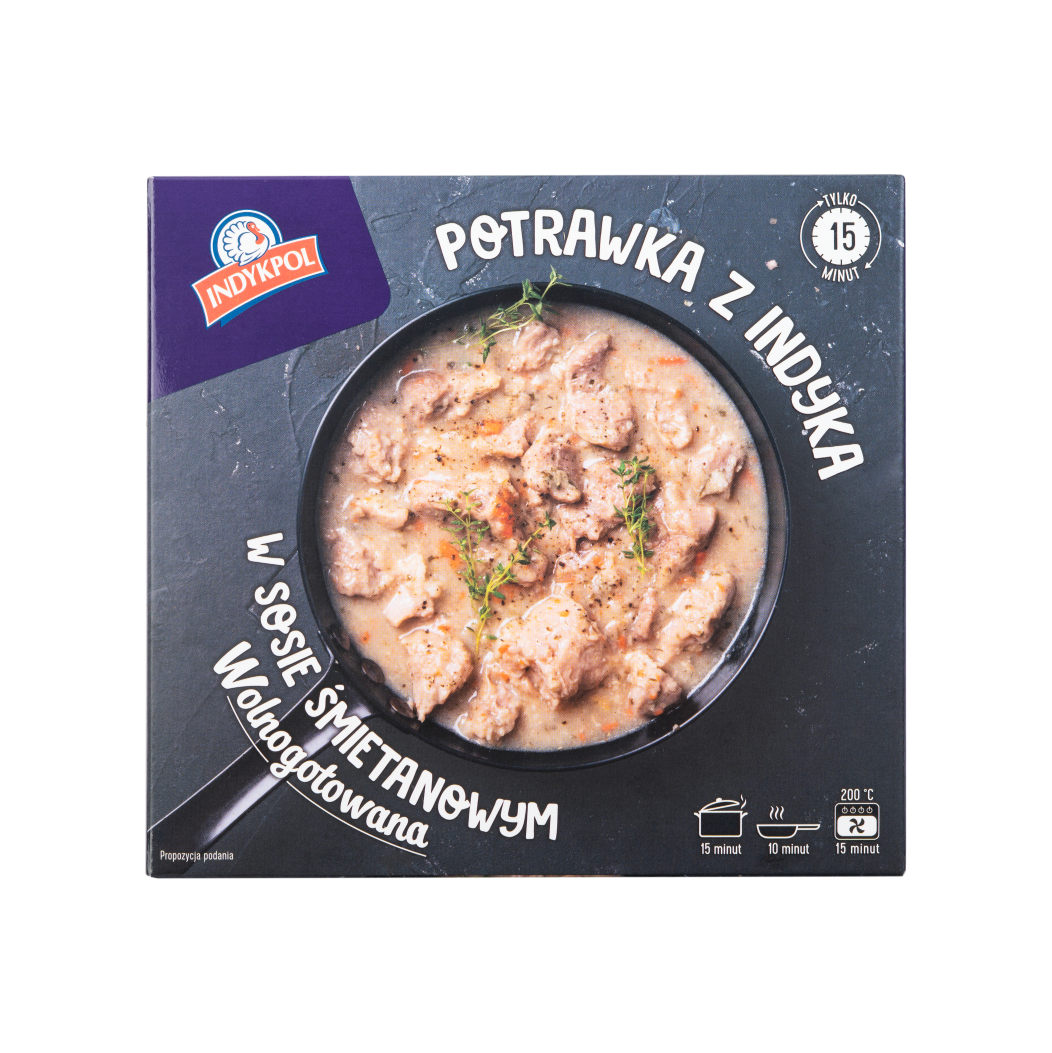 Potrawka z indyka w sosie śmietanowym wolnogotowana