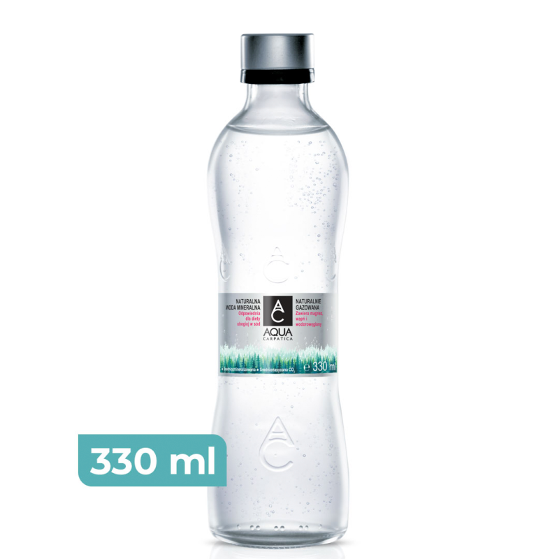 Woda mineralna naturalnie gazowana (szkło)