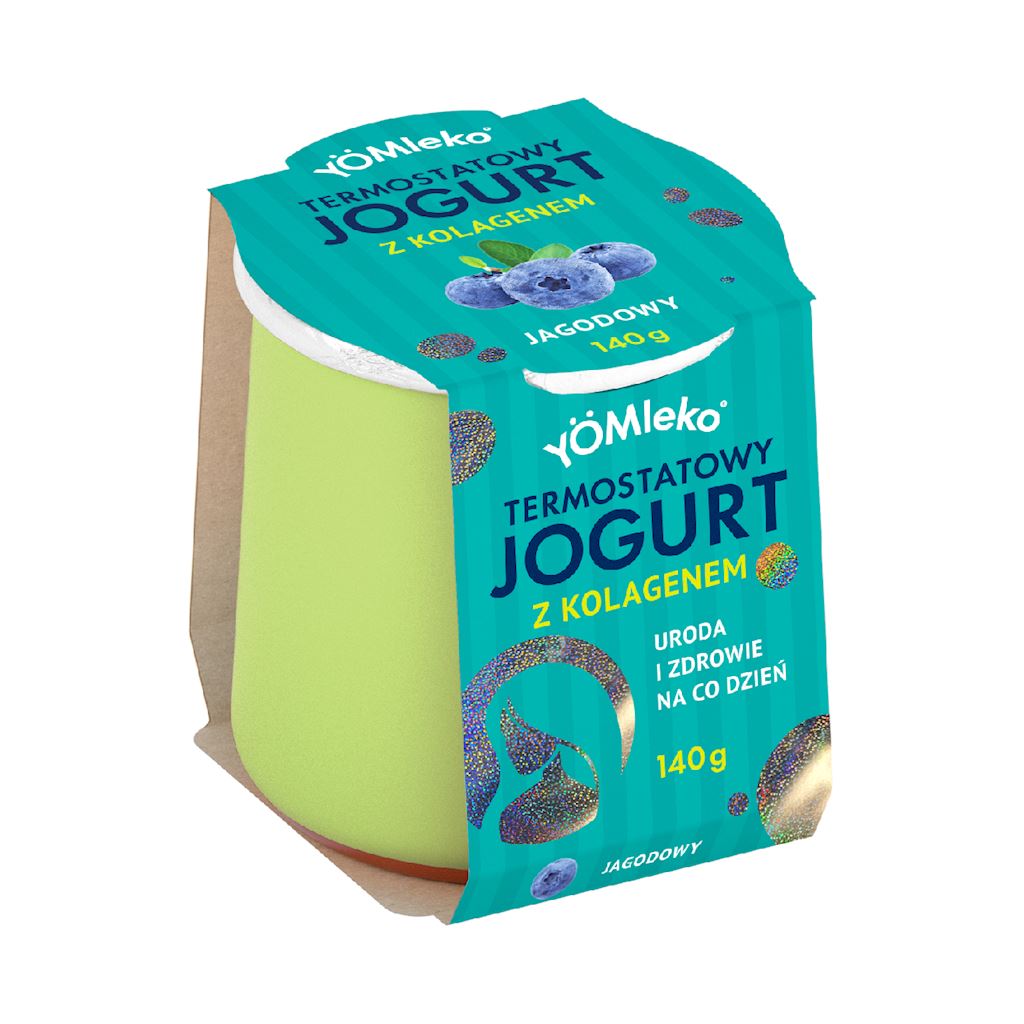 Jogurt termostatowy z kolagenem o smaku jagodowym (3% tł.)