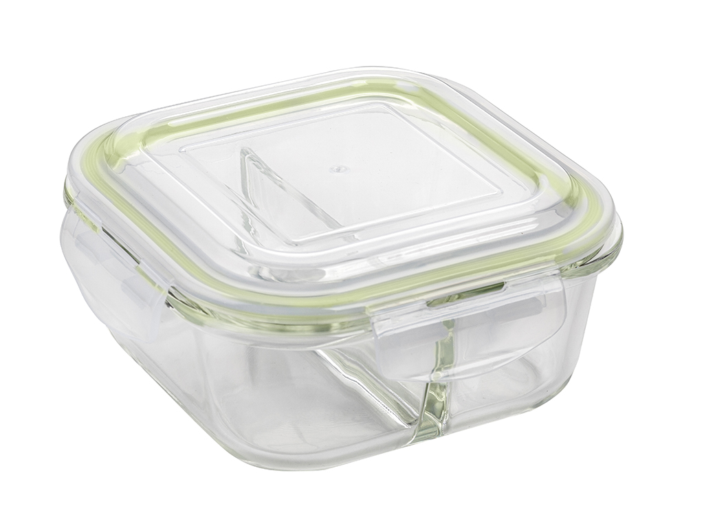 Pojemnik do żywności frigo szklany kwadratowy podwójny 750 ml