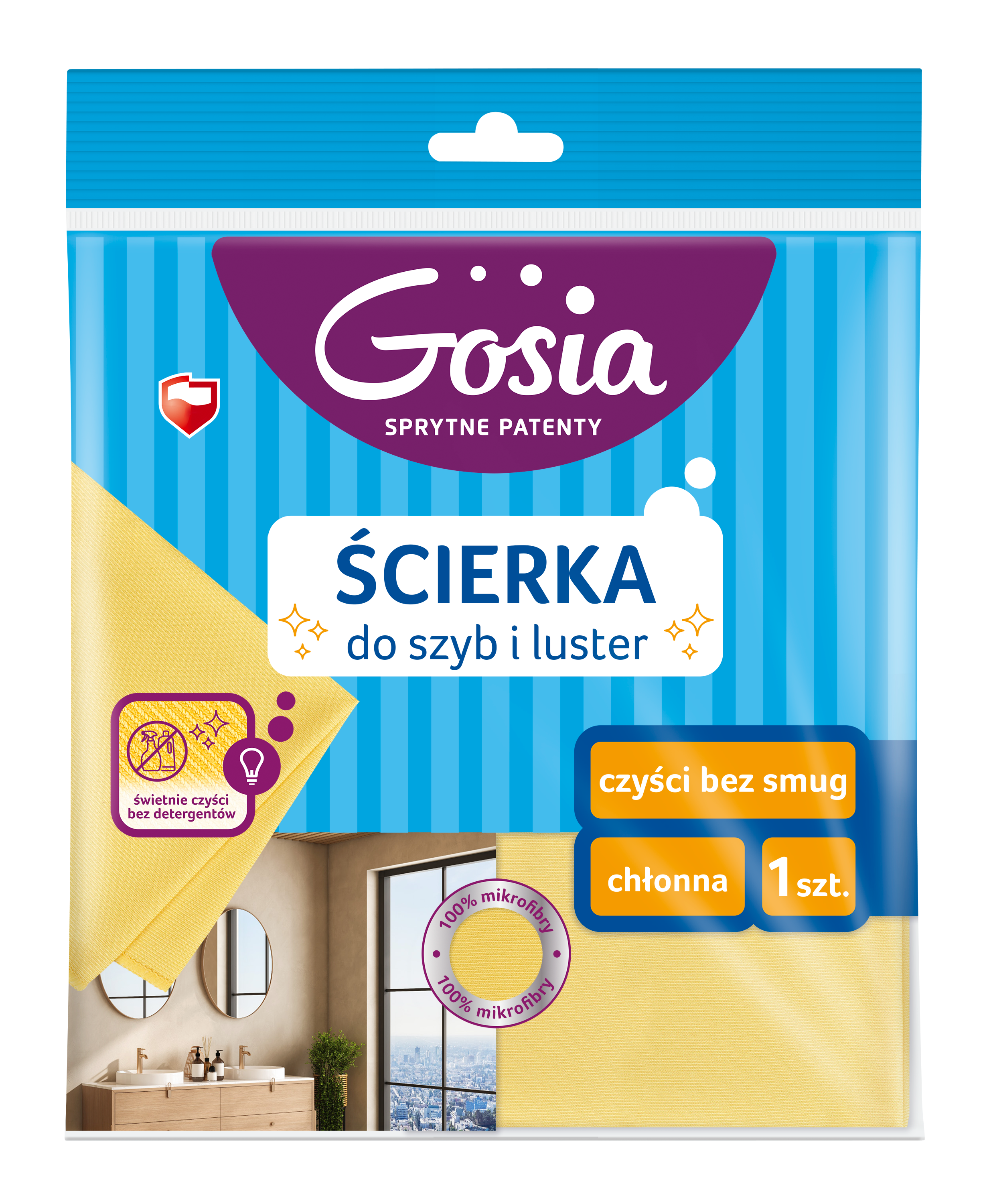 Ścierka mikrofibra do szyb i luster