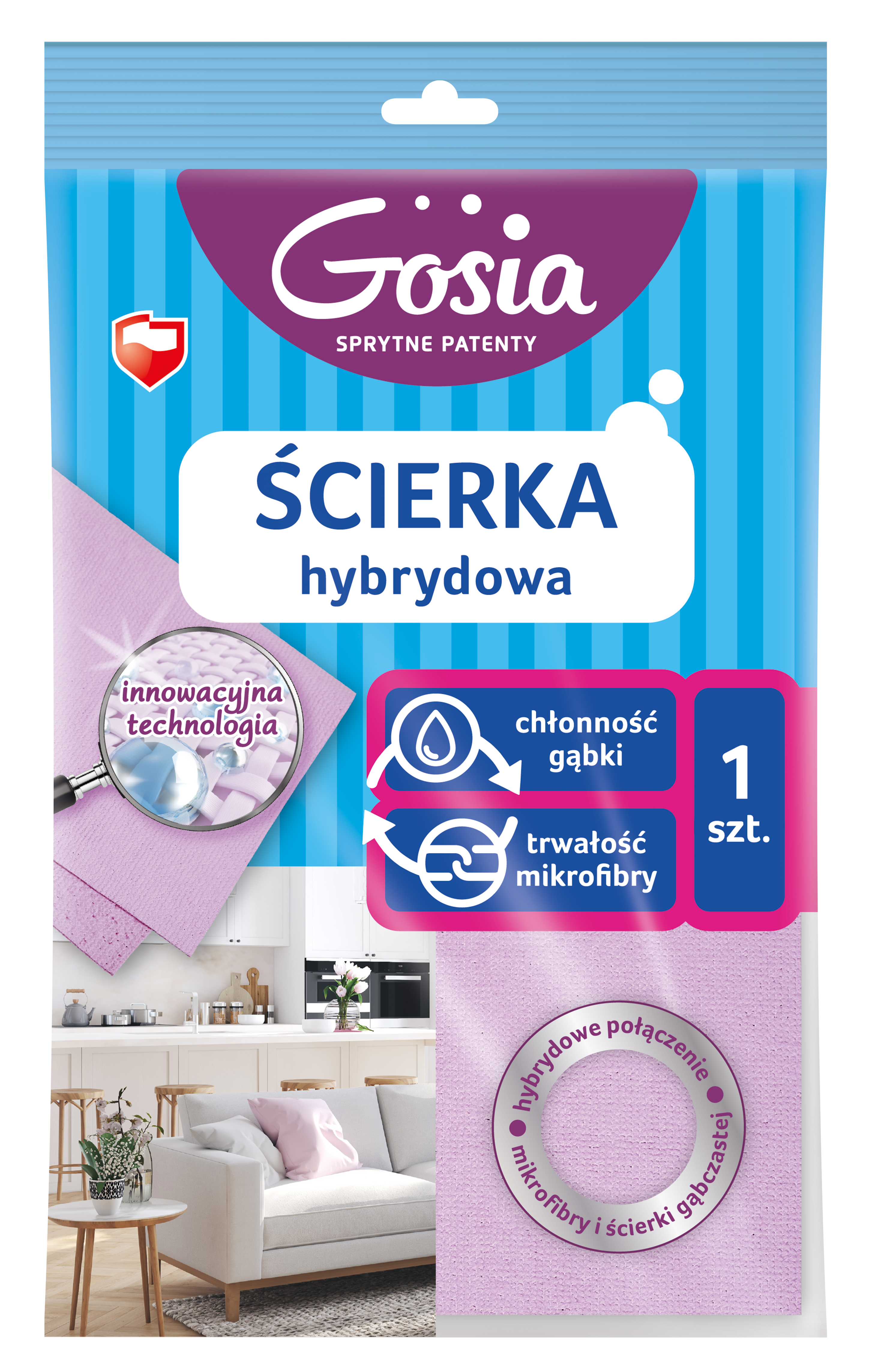Ścierka hybrydowa z mikrofibry