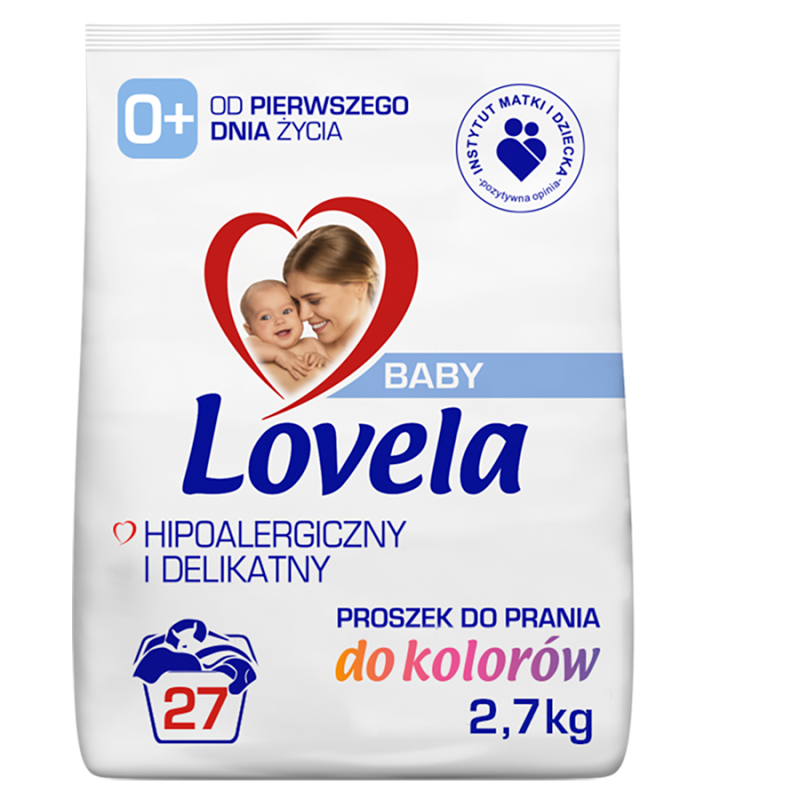 Hipoalergiczny Proszek do prania niemowlęcych tkanin kolorowych 27 prań Baby 2700g