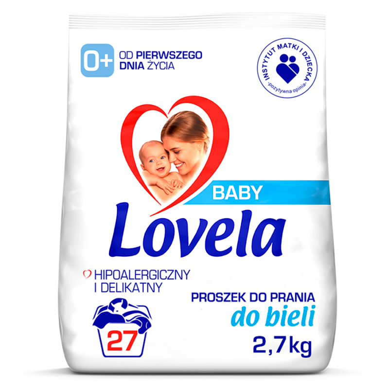 Hipoalergiczny Proszek do prania niemowlęcych tkanin białych 27 prań Baby 2700g