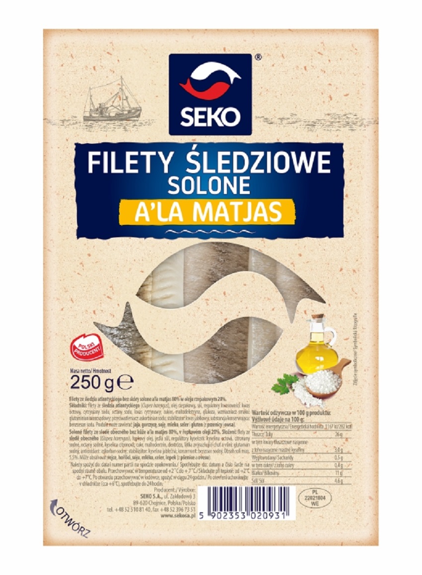 Filety śledziowe a'la Matjas w oleju - tacka
