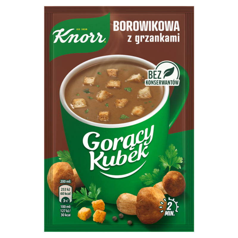 Krem borowikowy z grzankami
