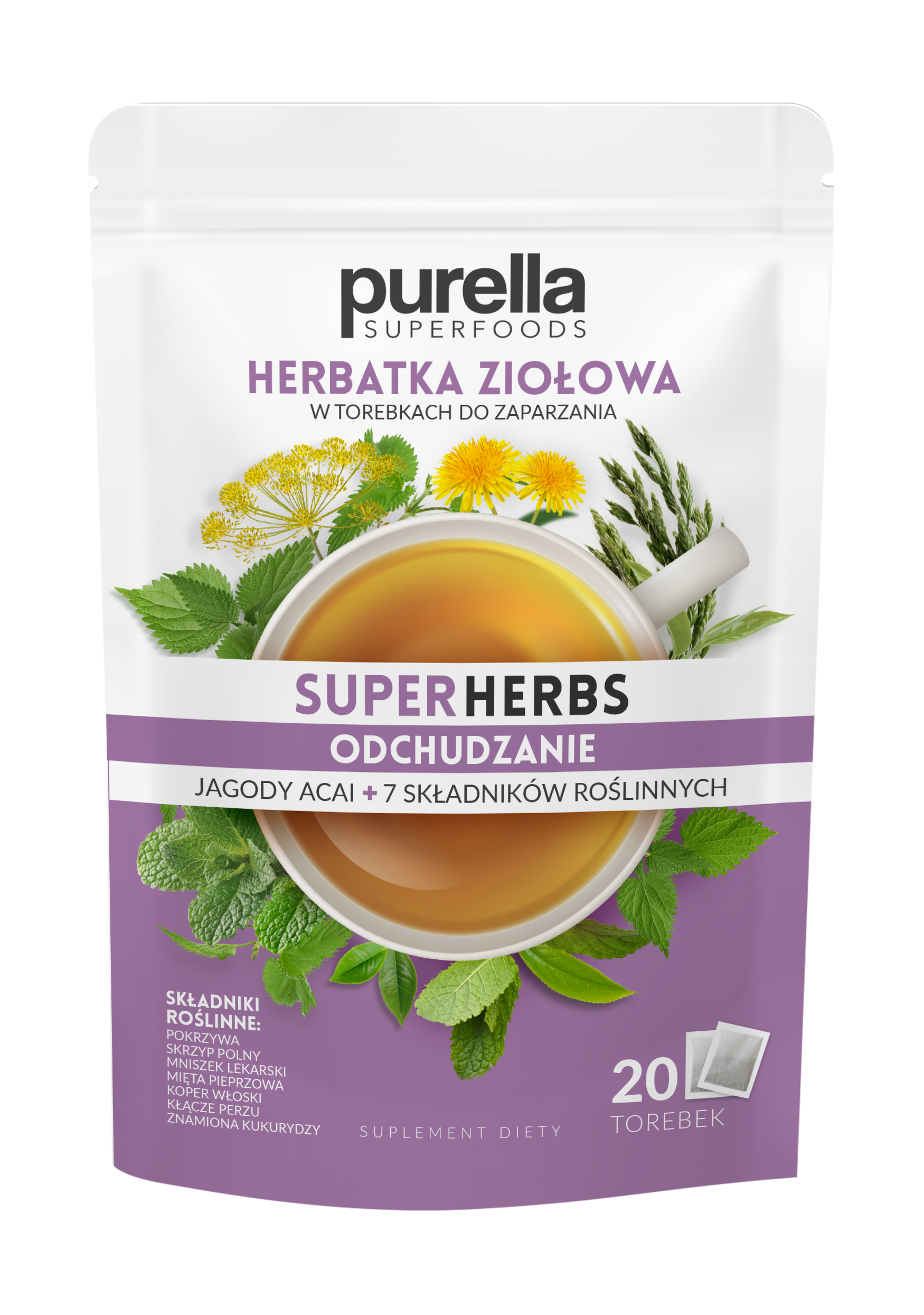 Herbatka ziołowa ODCHUDZANIE z jagodami acai (20 torebek ex.)