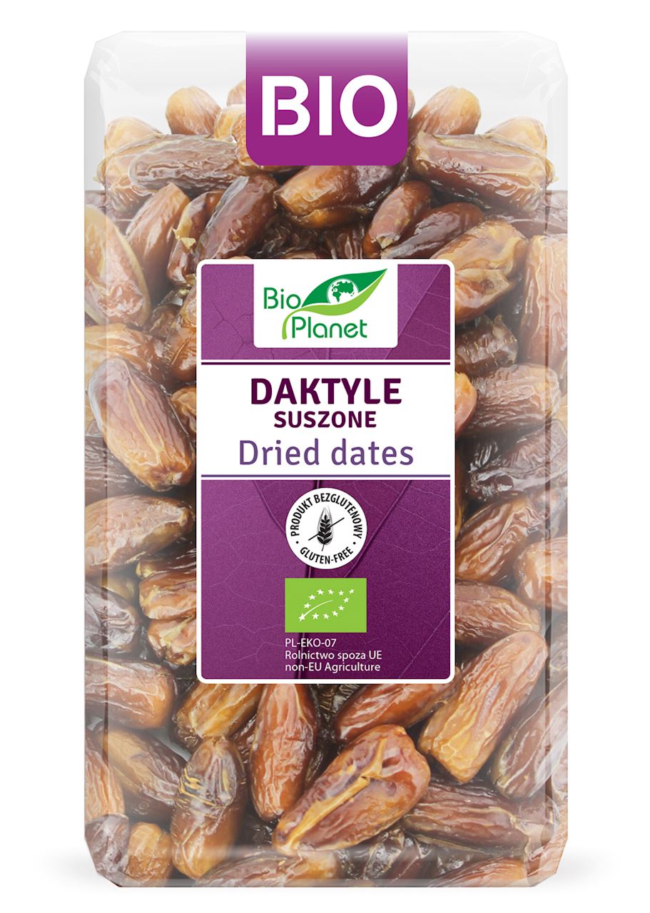 Daktyle bez pestek suszone bezglutenowe BIO