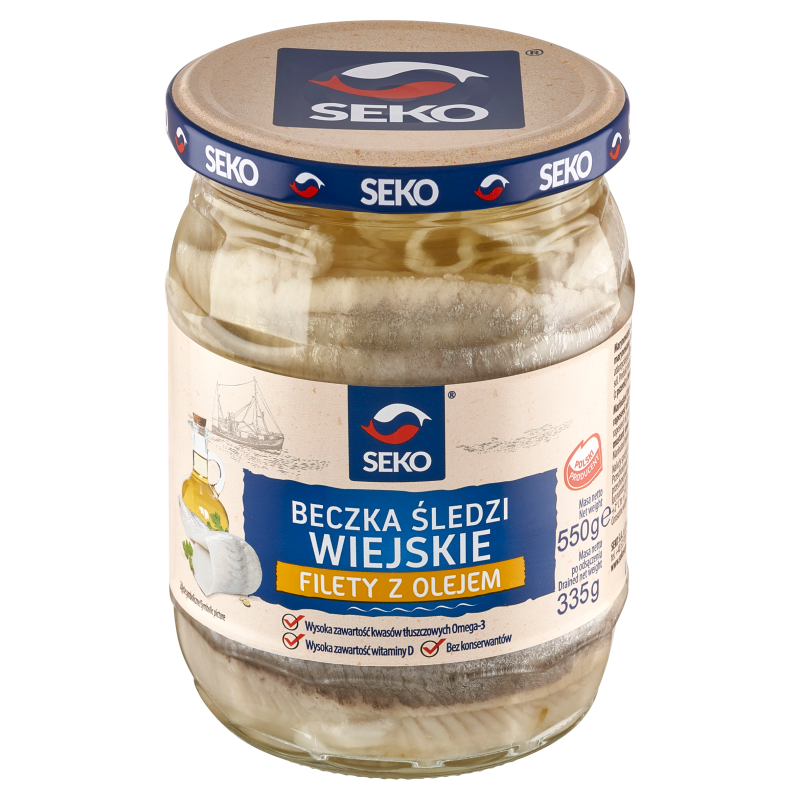 Beczka śledzi filety z olejem wiejskim