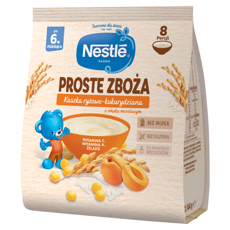 Proste Zboża Kaszka ryżowo-kukurydziana o smaku morelowym po 6 miesiącu