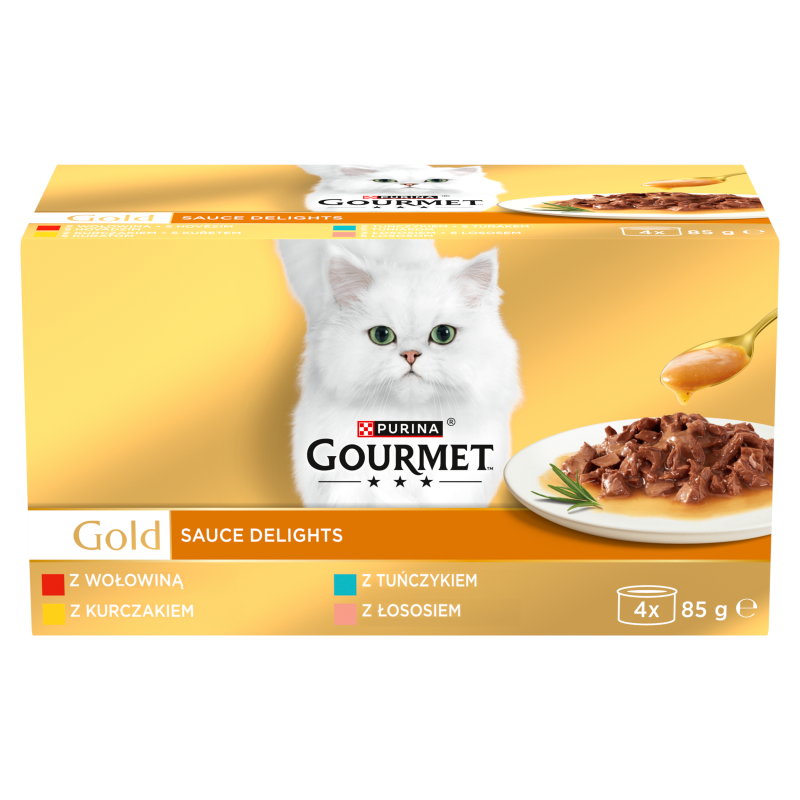 Mokry pokarm dla dorosłych kotów kawałki w sosie (4x85g)