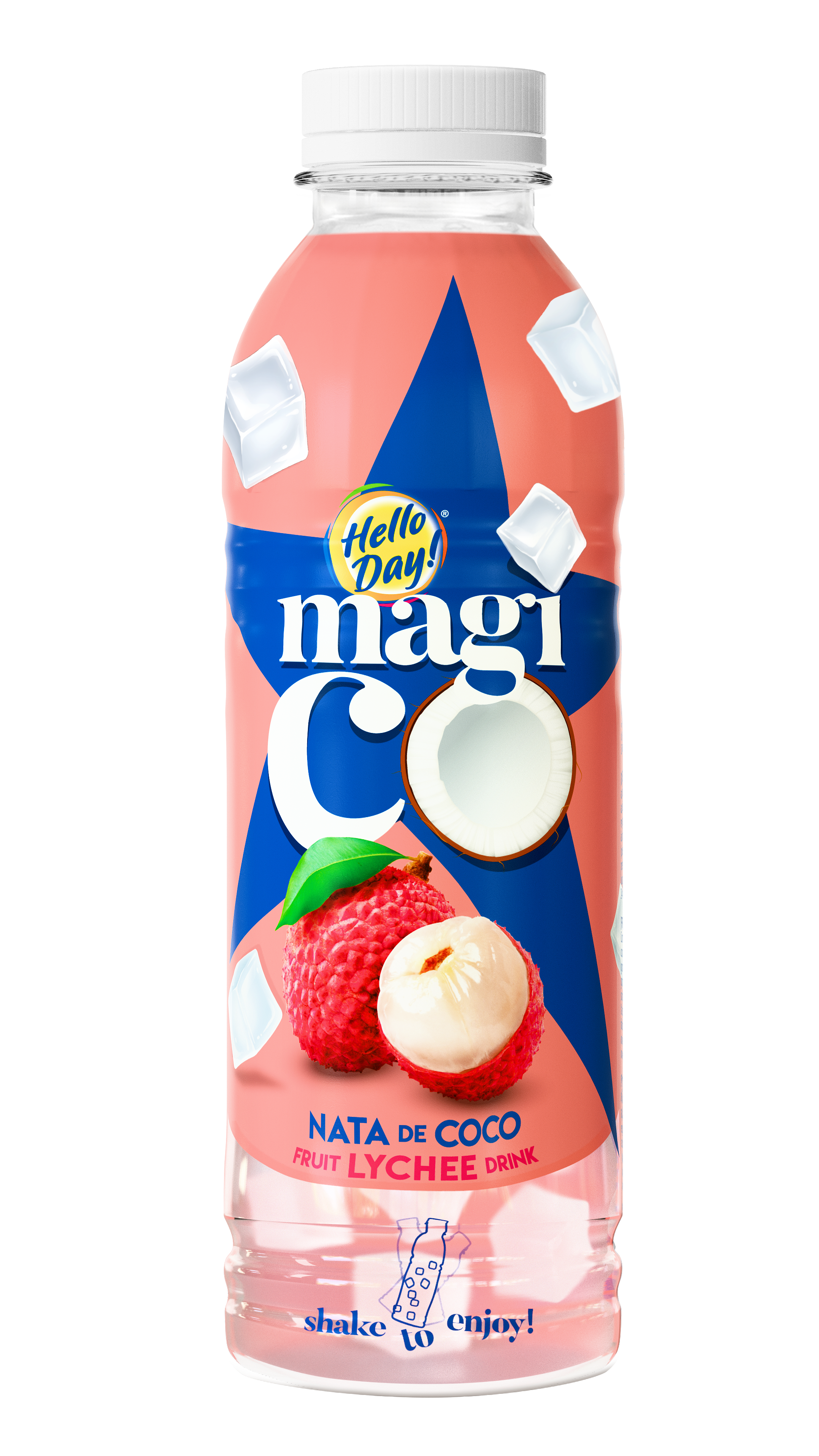 Napój liczi z kawałkami kokosa (nata de coco)