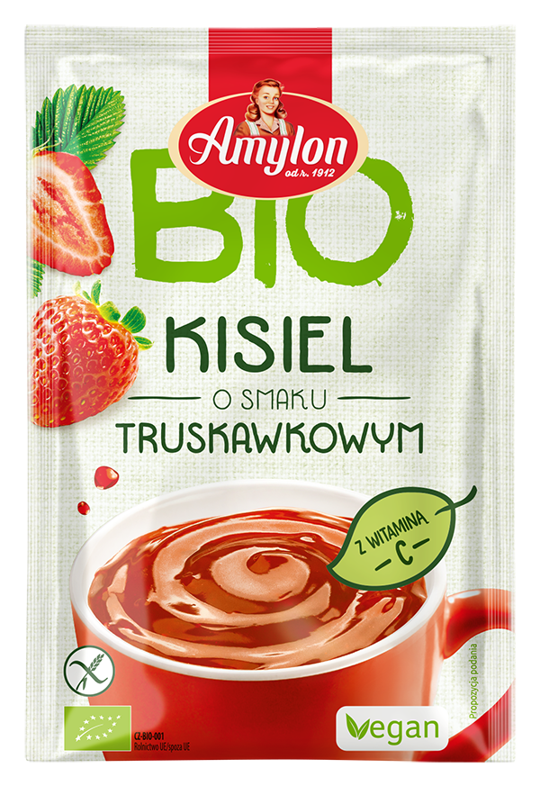 Kisiel instant o smaku truskawkowym z wit. C bezglutenowy BIO