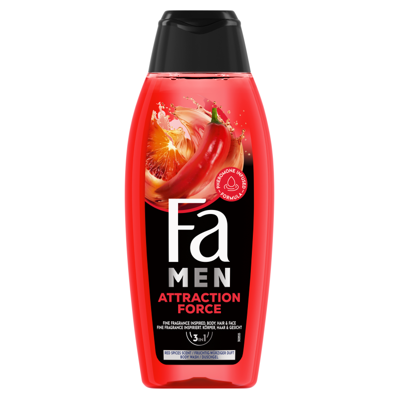 Attraction Force żel pod prysznic z formułą 2w1 z feromonami o zapachu bergamotki i limonki