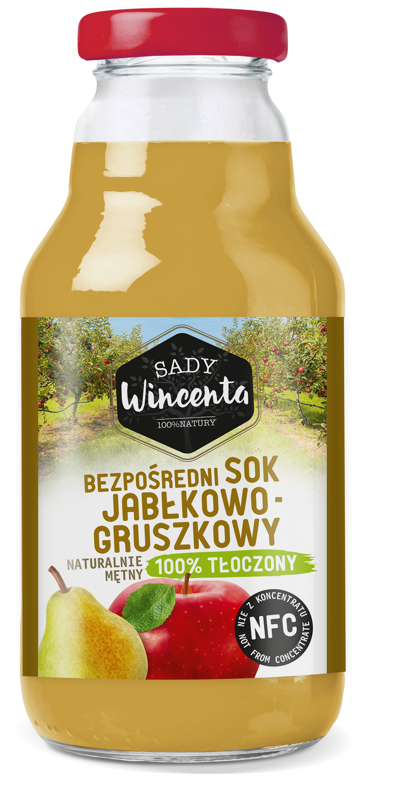 Sok jabłko - gruszka w butelce tłoczony