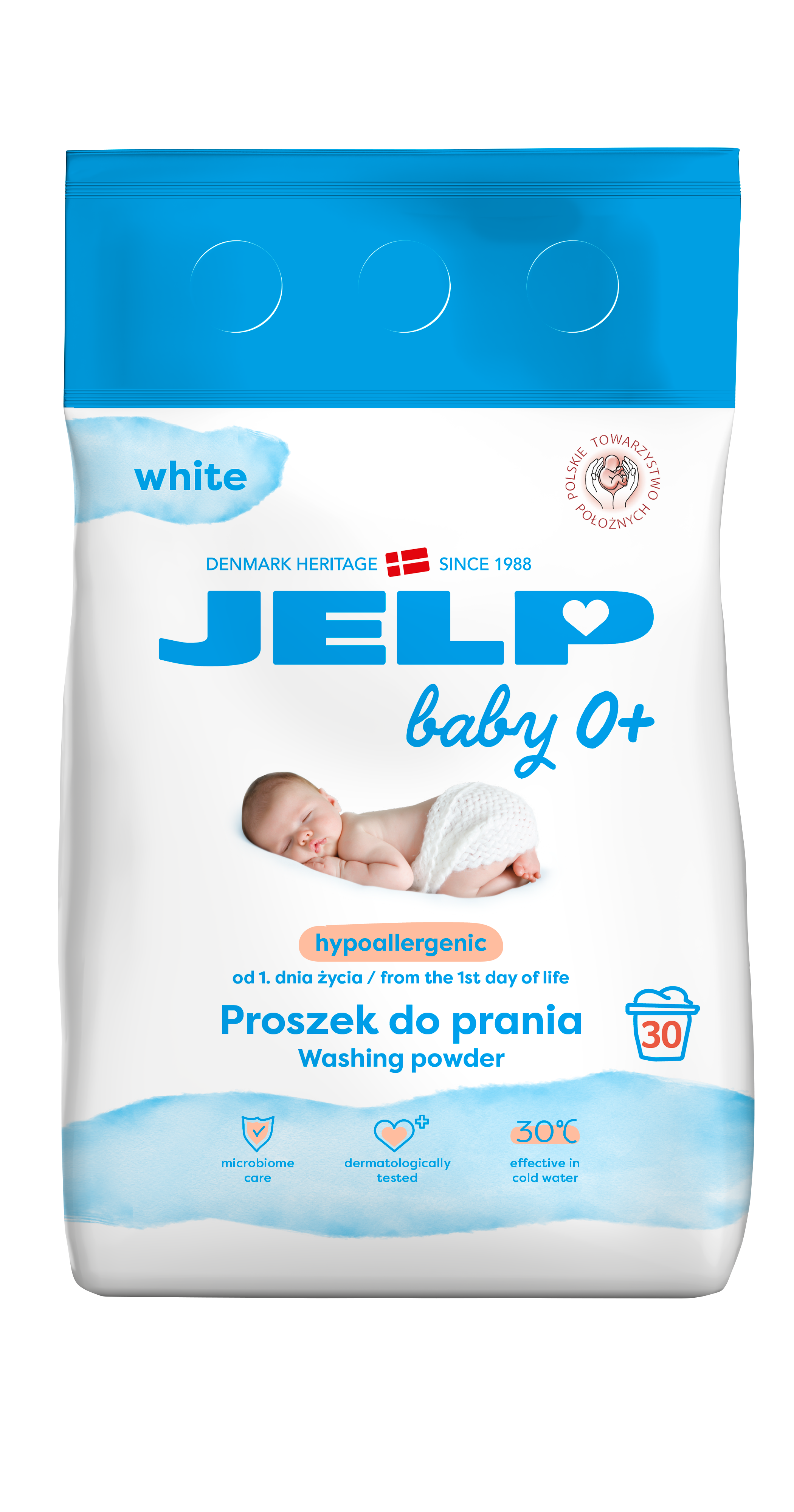 Hipoalergiczny Proszek do prania niemowlęcych tkanin białych 30 prań 2250g