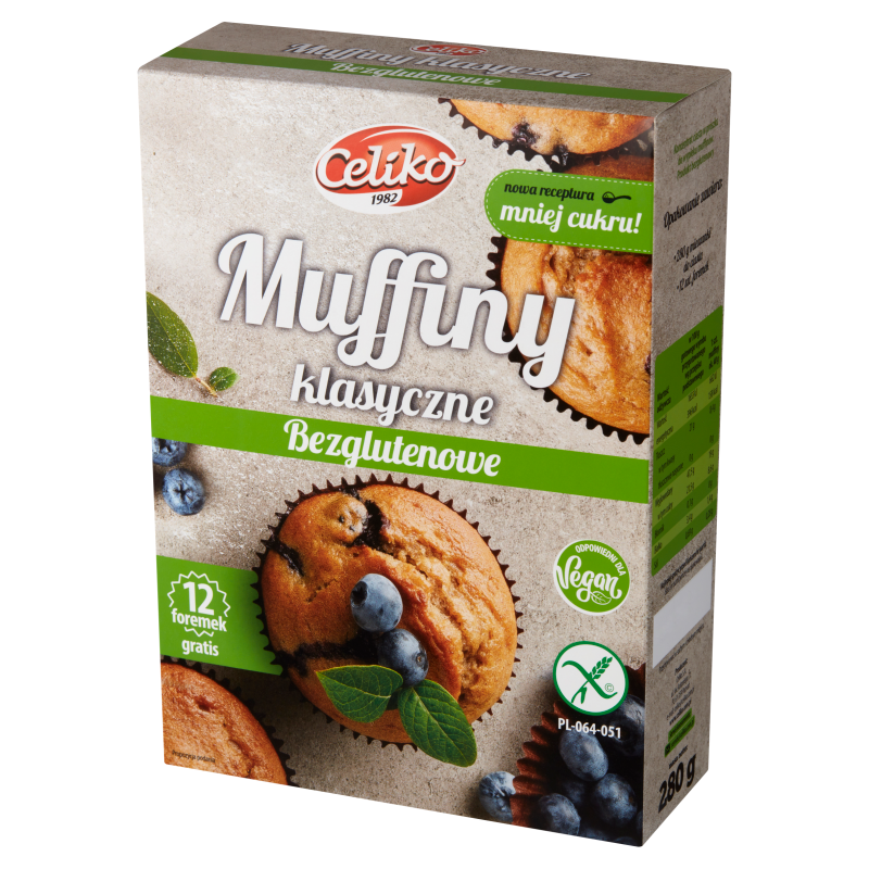 Muffiny klasyczne (z foremkami) bezglutenowe - mieszanka do wypieku