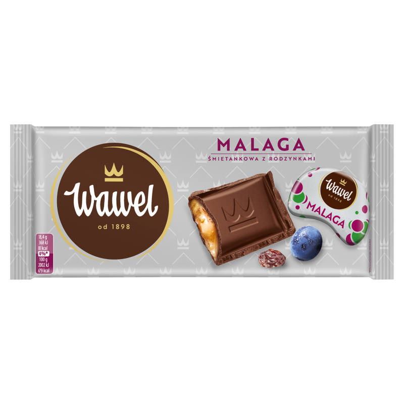 Czekolada nadziewana Malaga śmietankowa z rodzynkami
