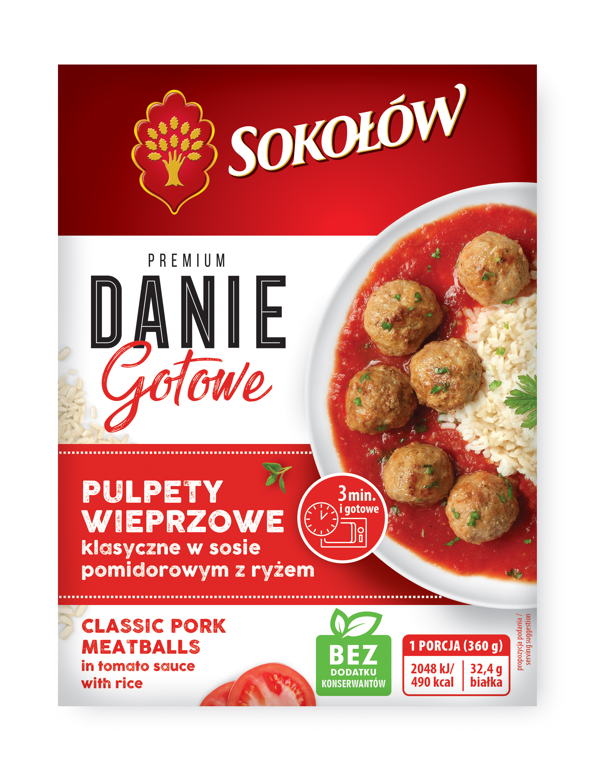 Pulpety wieprzowe klasyczne w sosie pomidorowym z ryżem