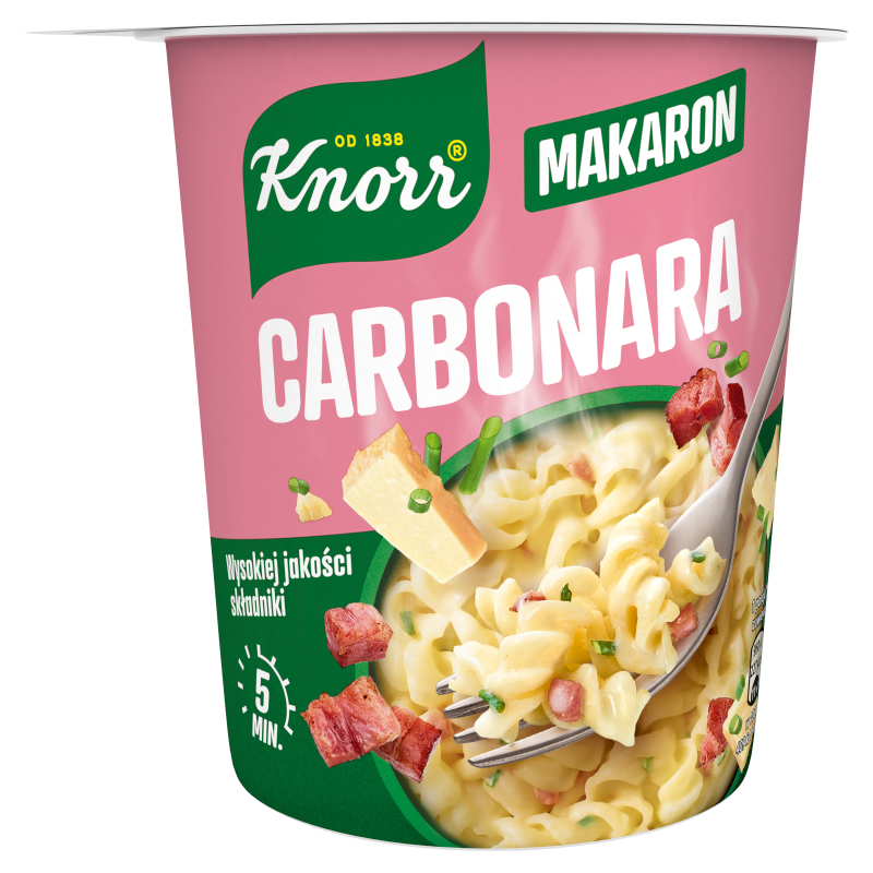 Makaron carbonara w kubku