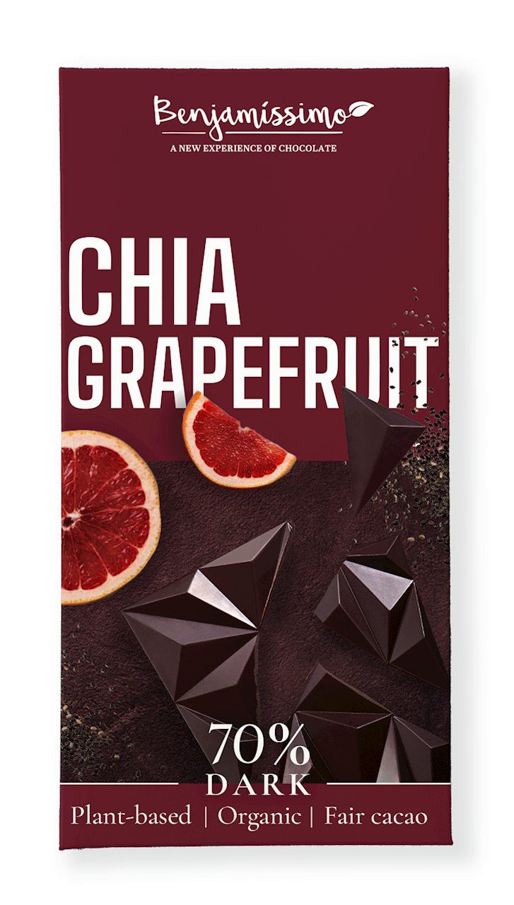 Gorzka czekolada bezglutenowa o smaku chia-grejpfrut