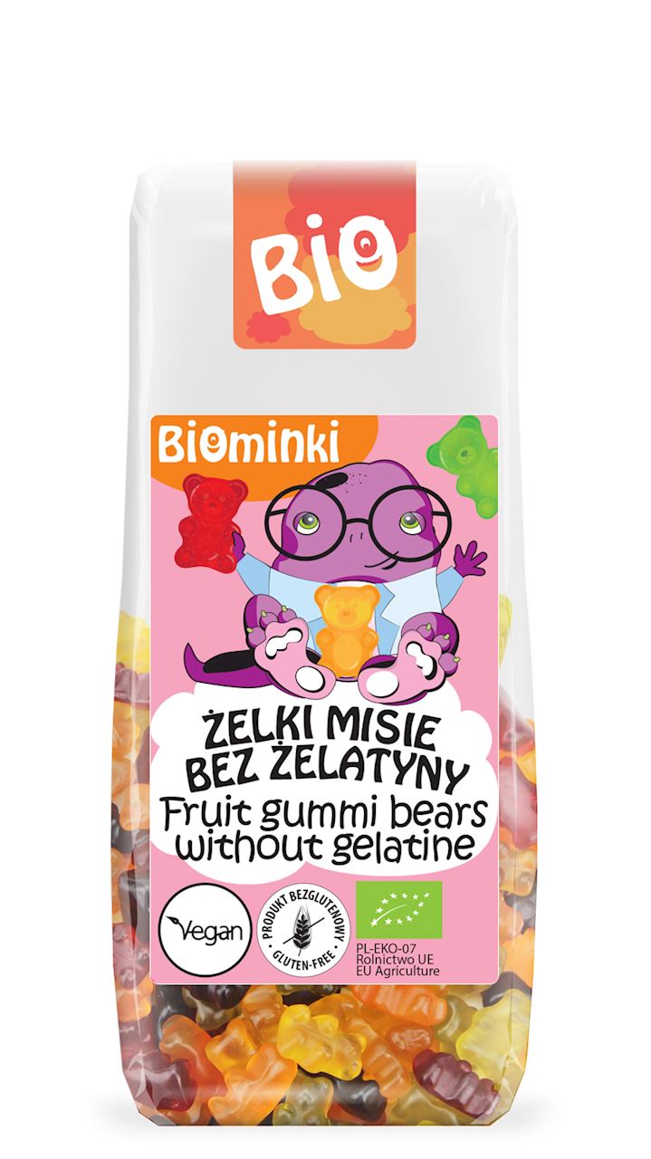 Żelki misie owocowe bez żelatyny BIO