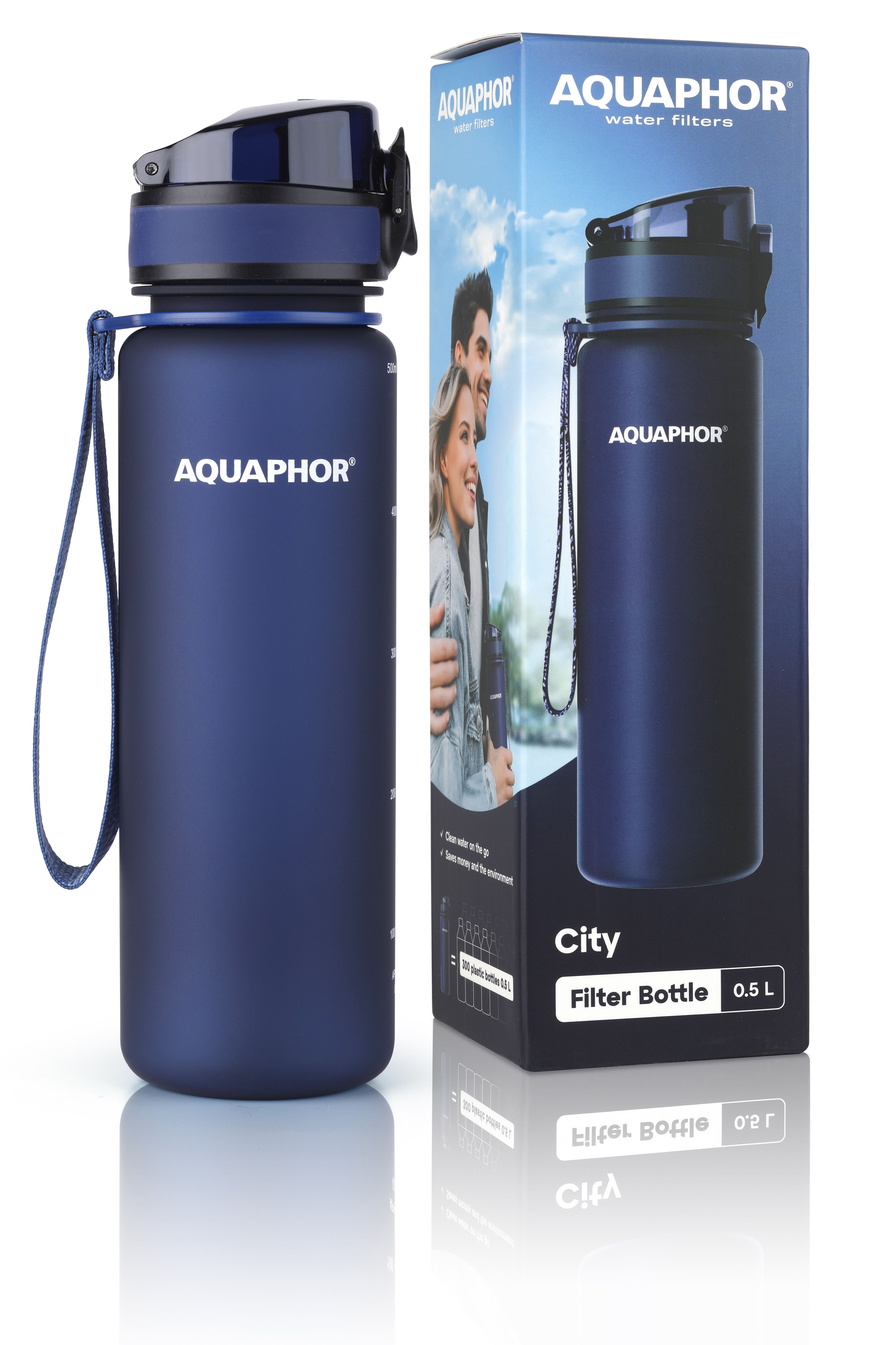 Butelka filtrująca Aquaphor City - Granatowa