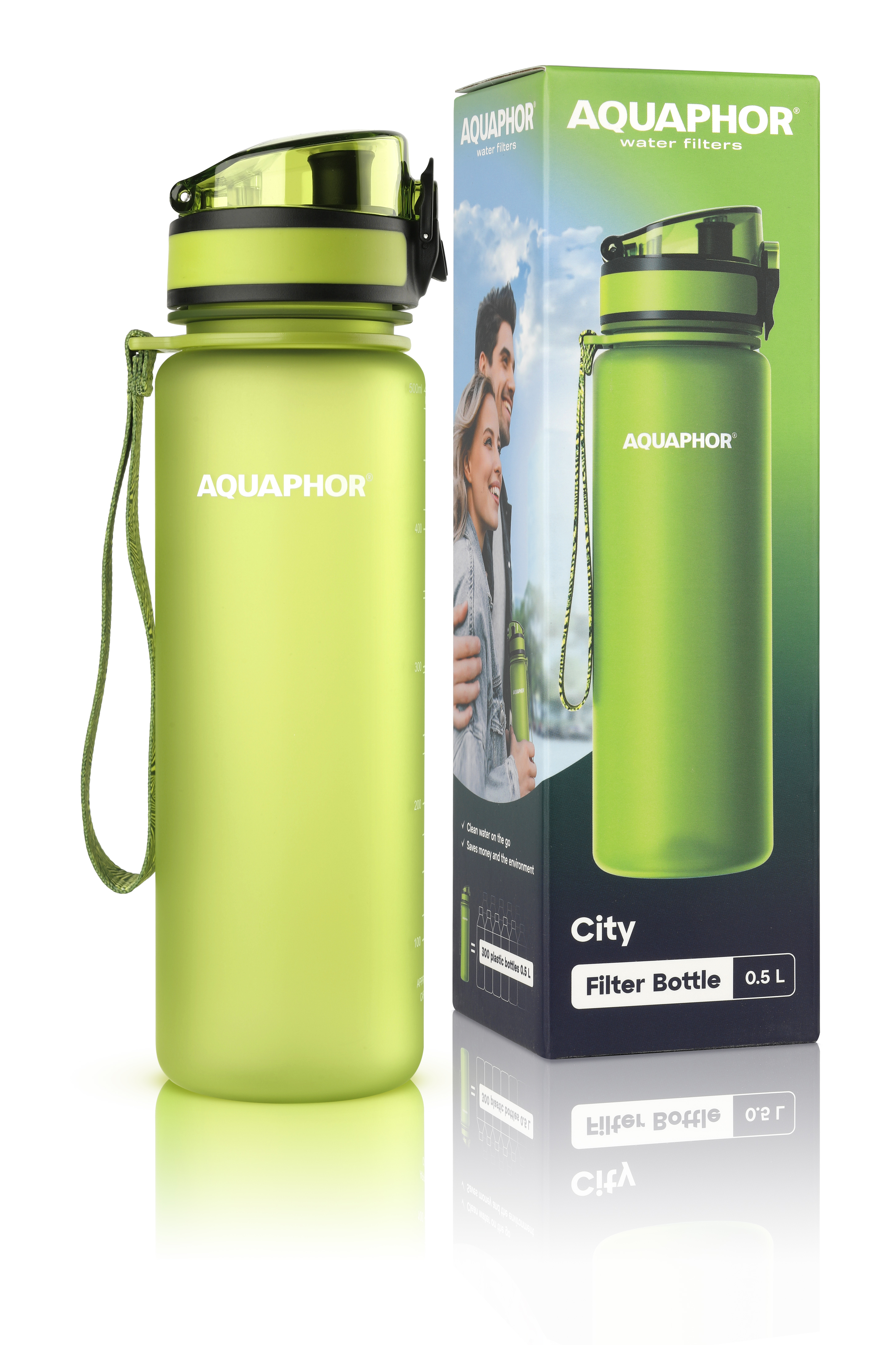 Butelka filtrująca Aquaphor City - Zielona