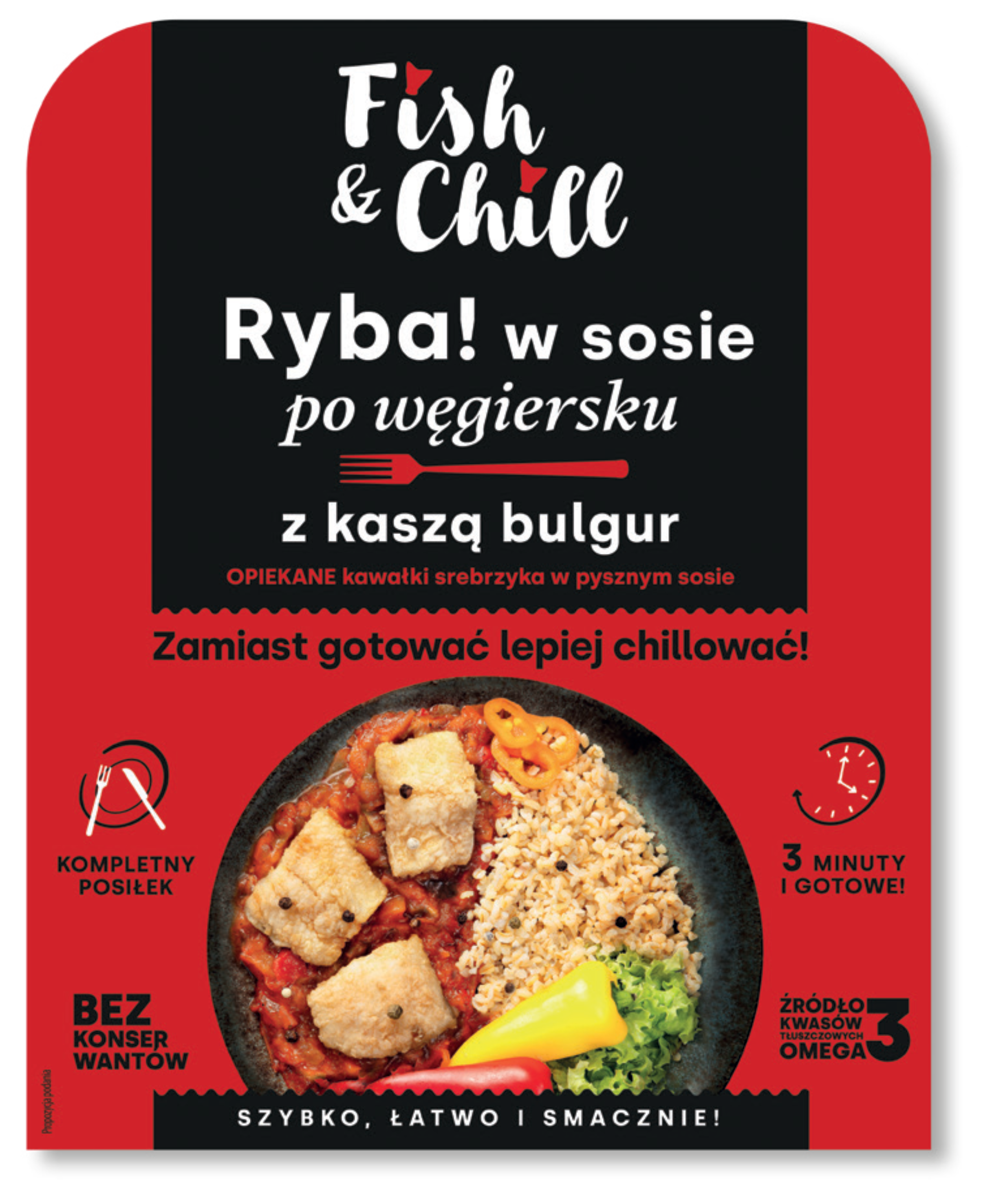 Ryba w sosie po węgiersku z kaszą bulgur