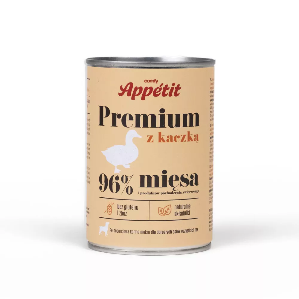 Mokry bezzbożowy pokarm Premium dla dorosłych psów wszystkich ras z kaczką puszka