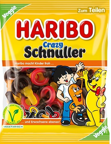 Crazy Schnuller Żelki owocowe z lukrecją w kształcie smoczków