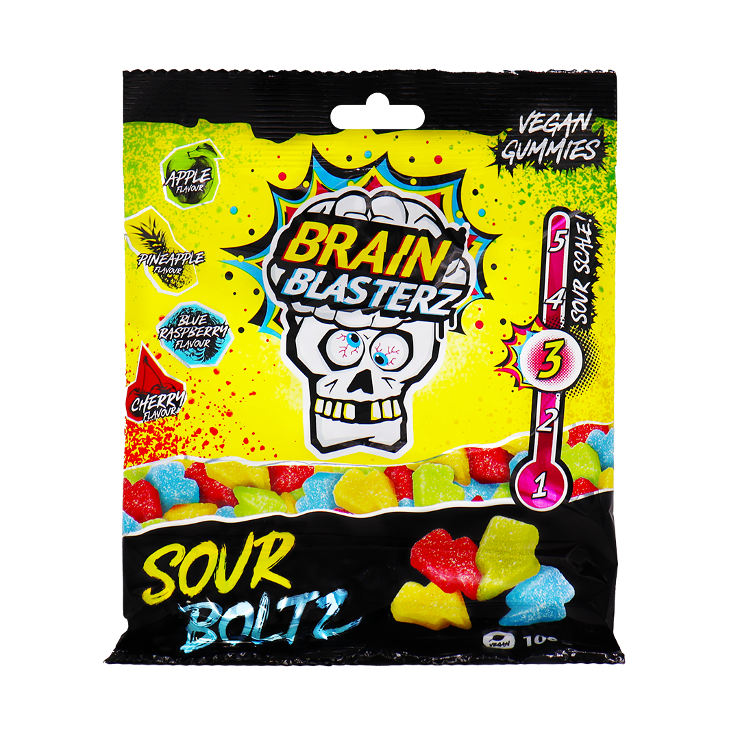 SOUR BOLTZ Super kwaśne żelki w kształcie błyskawicy