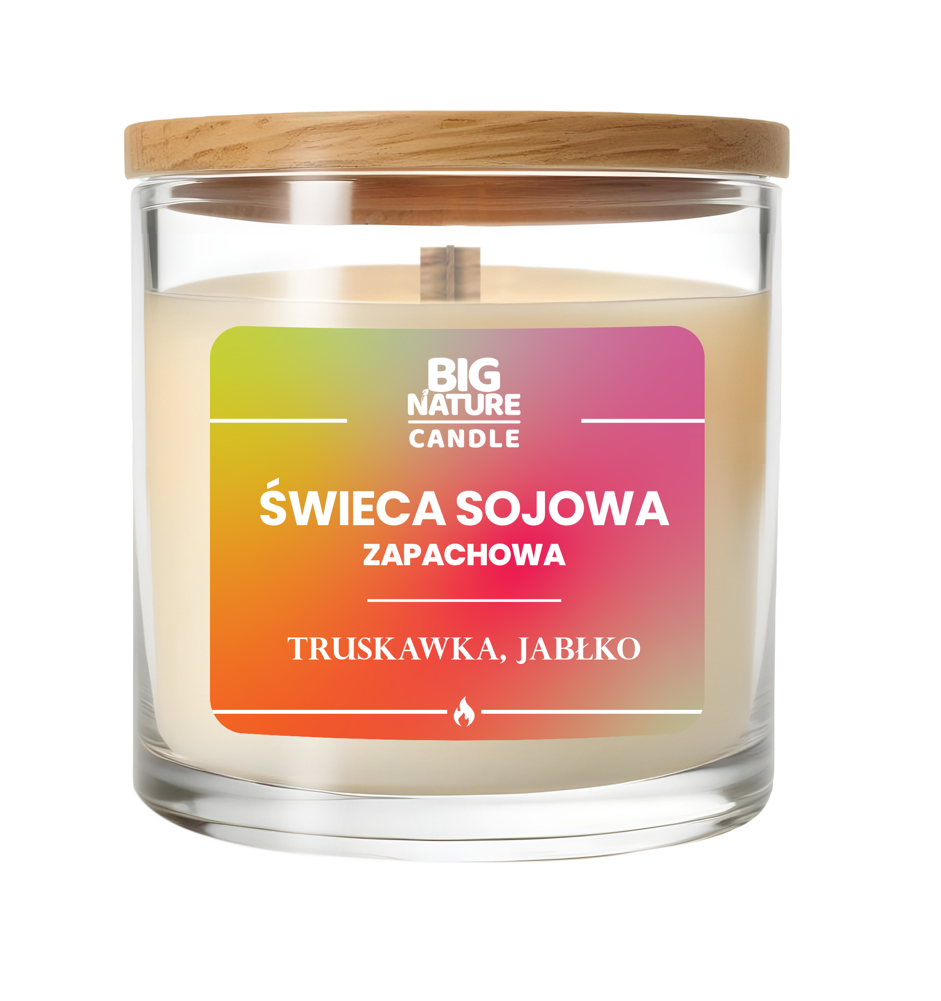 Świeca sojowa o zapachu Truskawka i jabłko
