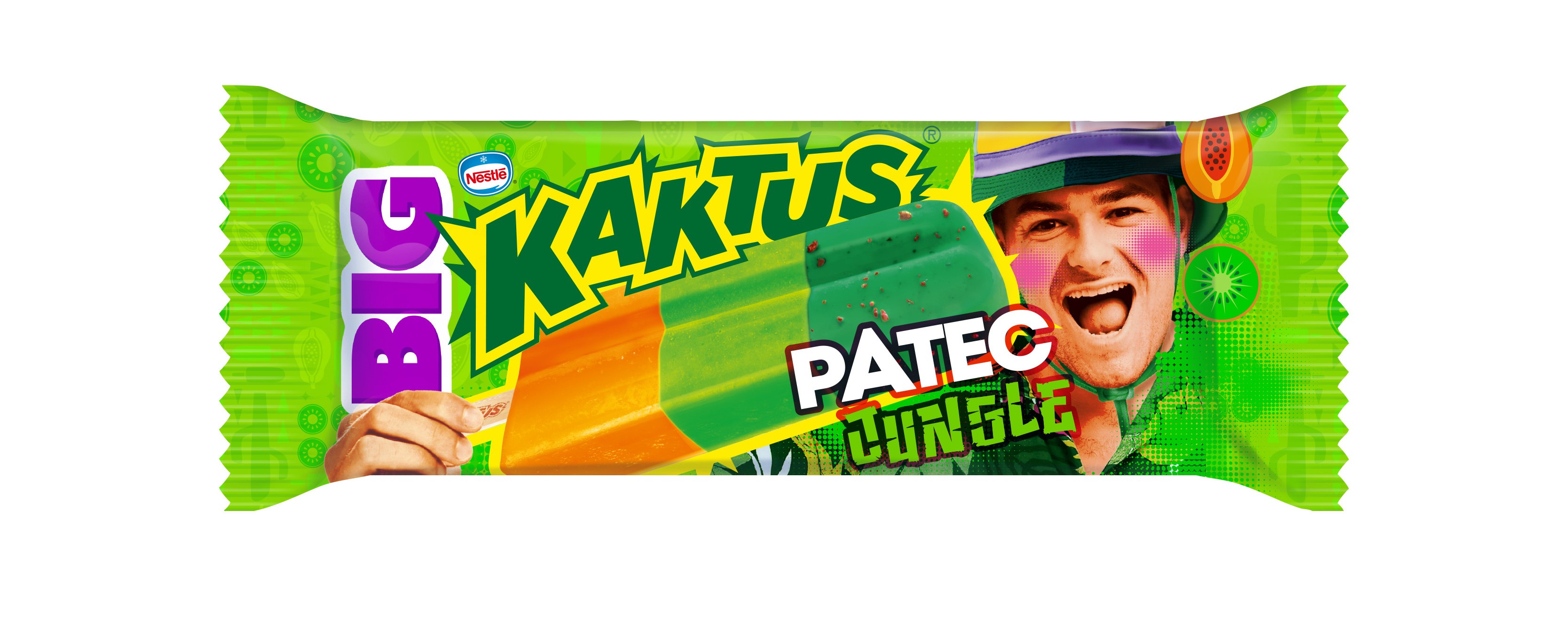 Lody Big Jungle papaja kiwi na patyku