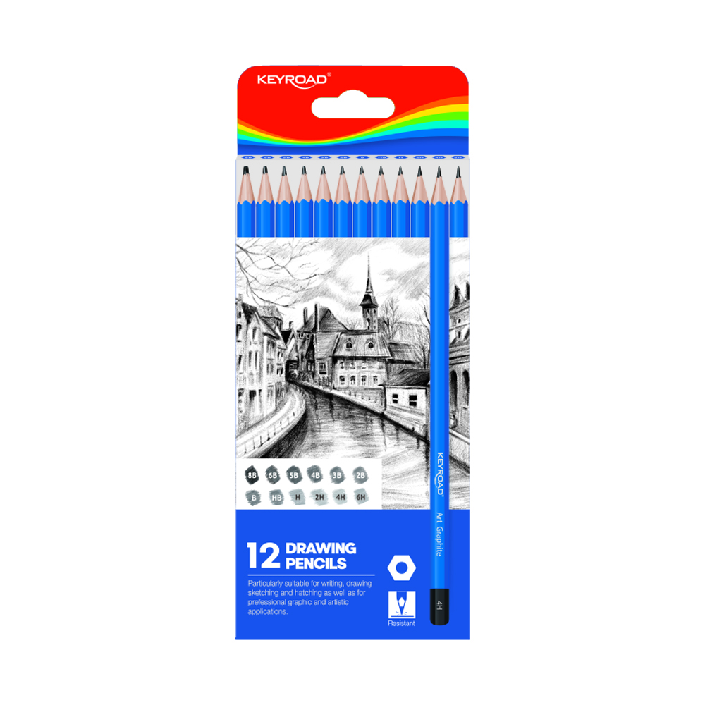 Zestaw ołówków do szkicowania 12 sztuk
