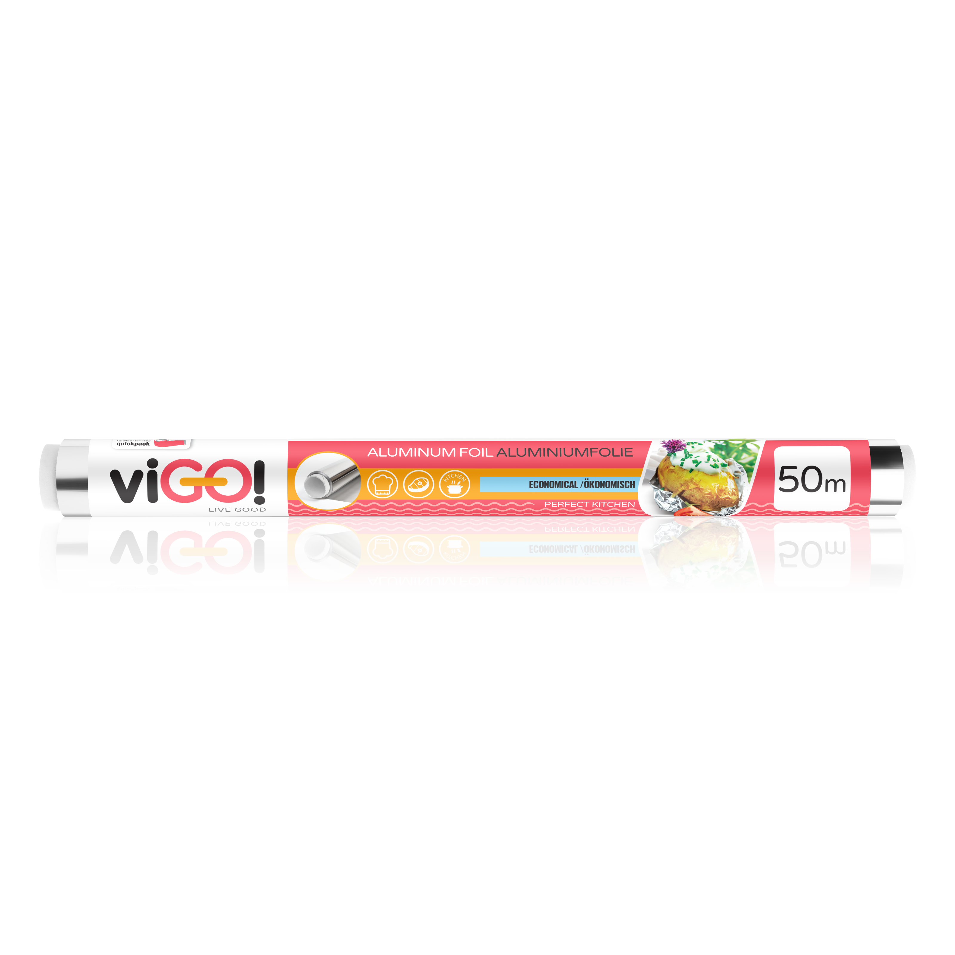 Folia aluminiowa w rolce 50m 28 cm