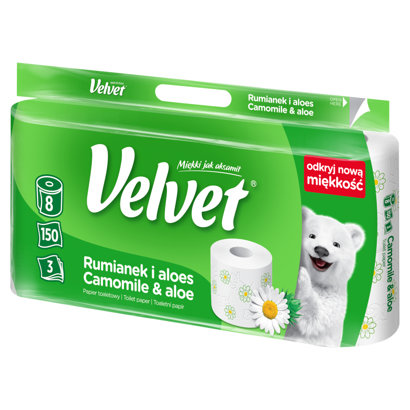 Papier toaletowy z rumiankiem i aloesem 8 rolek
