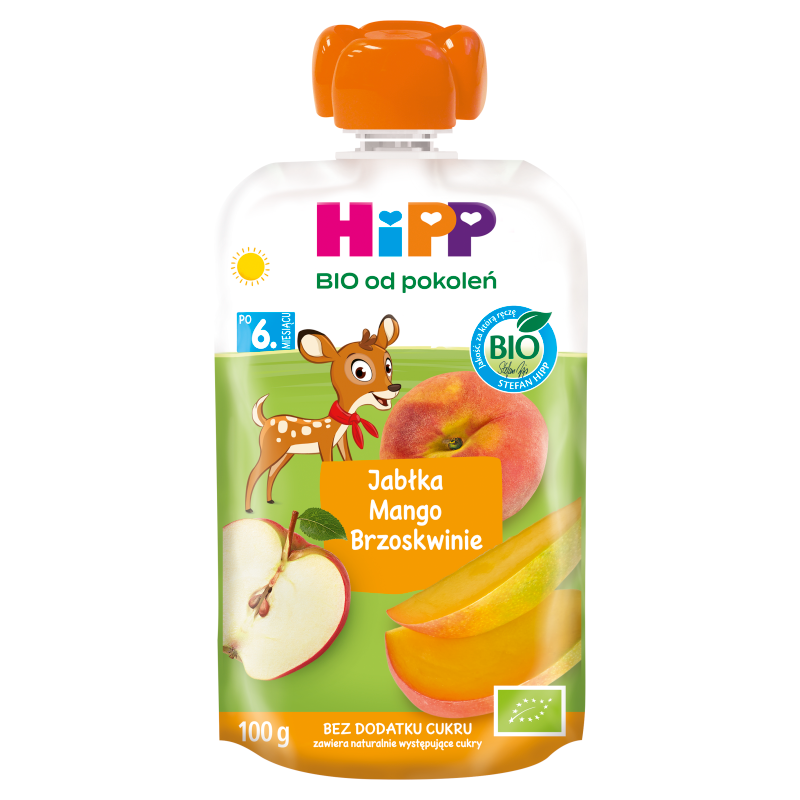 Jabłka-Mango-Brzoskwinie Mus owocowy po 6. miesiącu