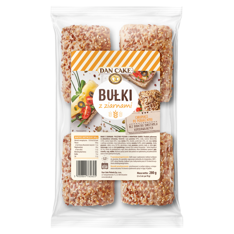 Bułki wieloziarniste do odpieku 4 szt.