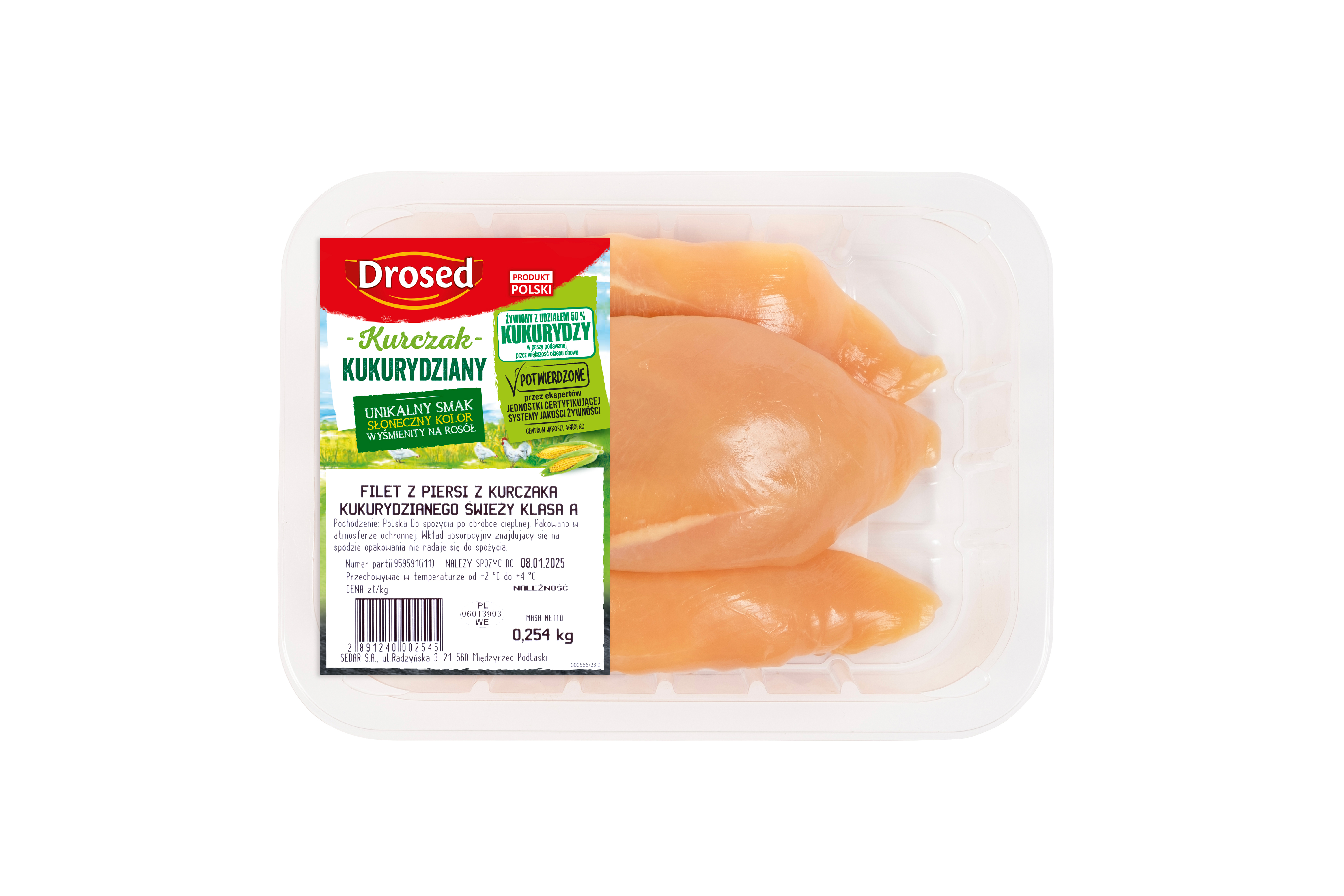 Filet z kurczaka kukurydzianego klasa A (400g - 600g)