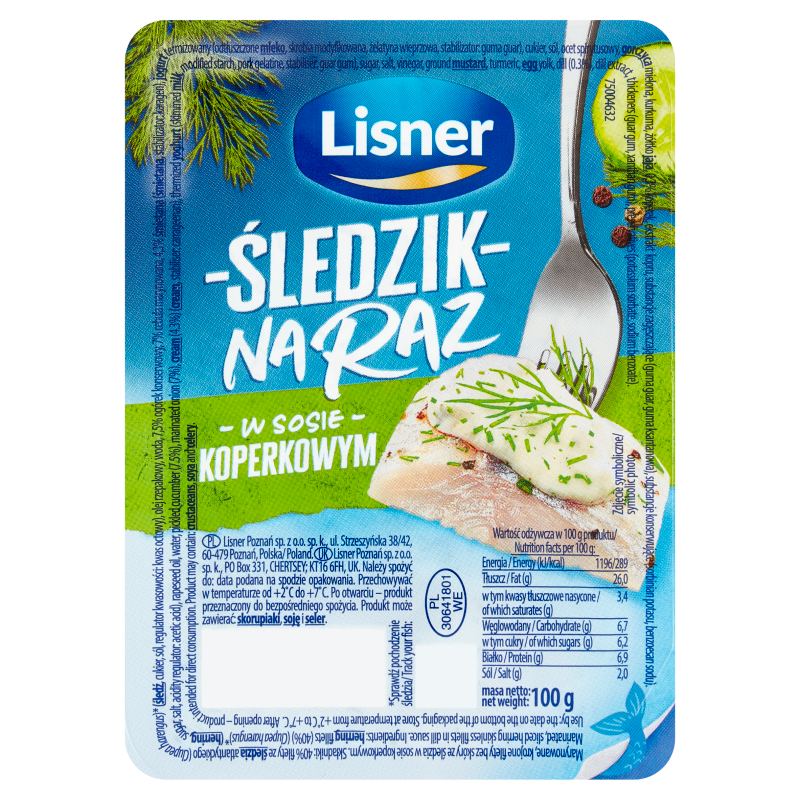 Śledzik na raz w sosie koperkowym