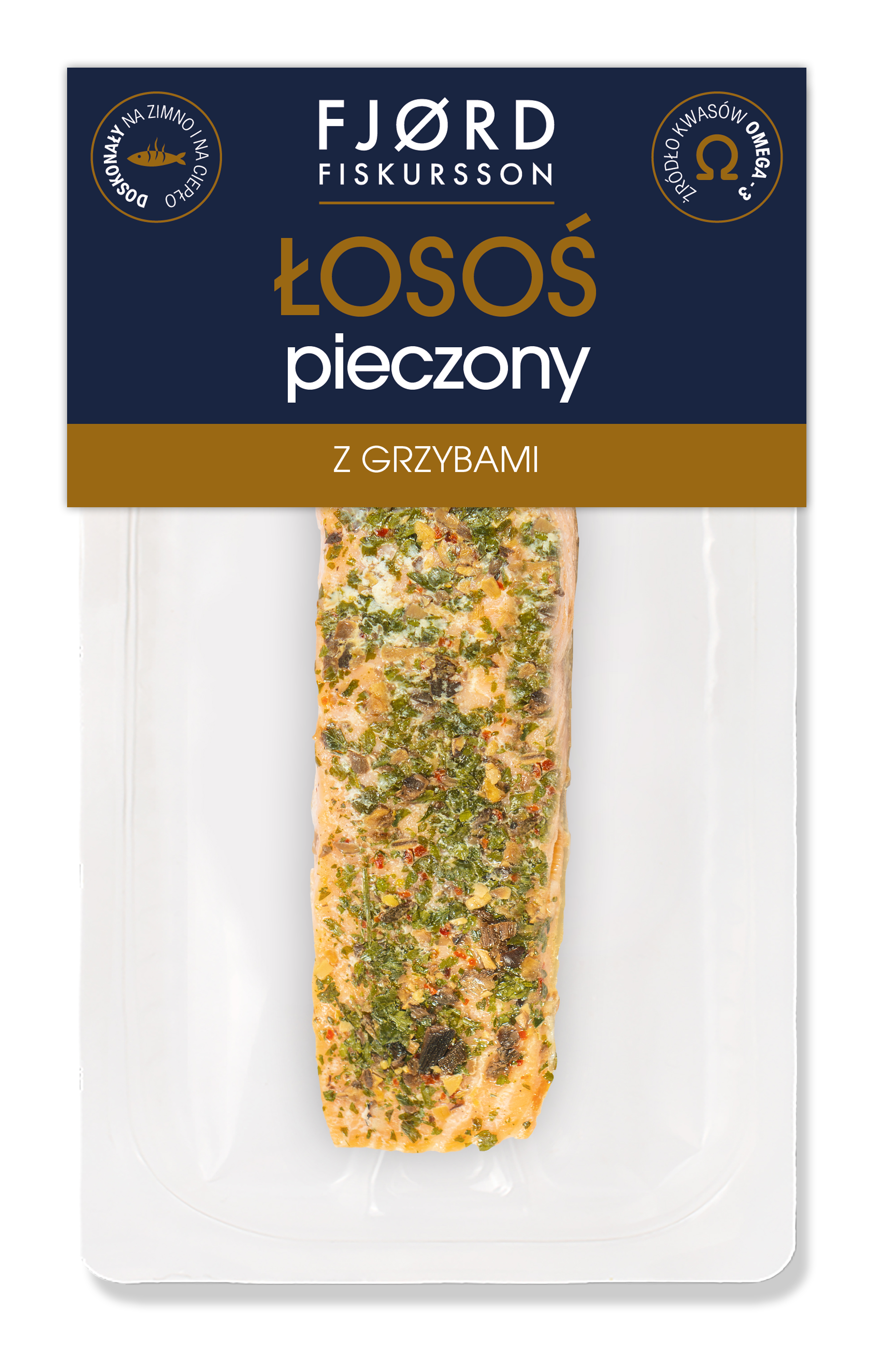 Łosoś pieczony z grzybami