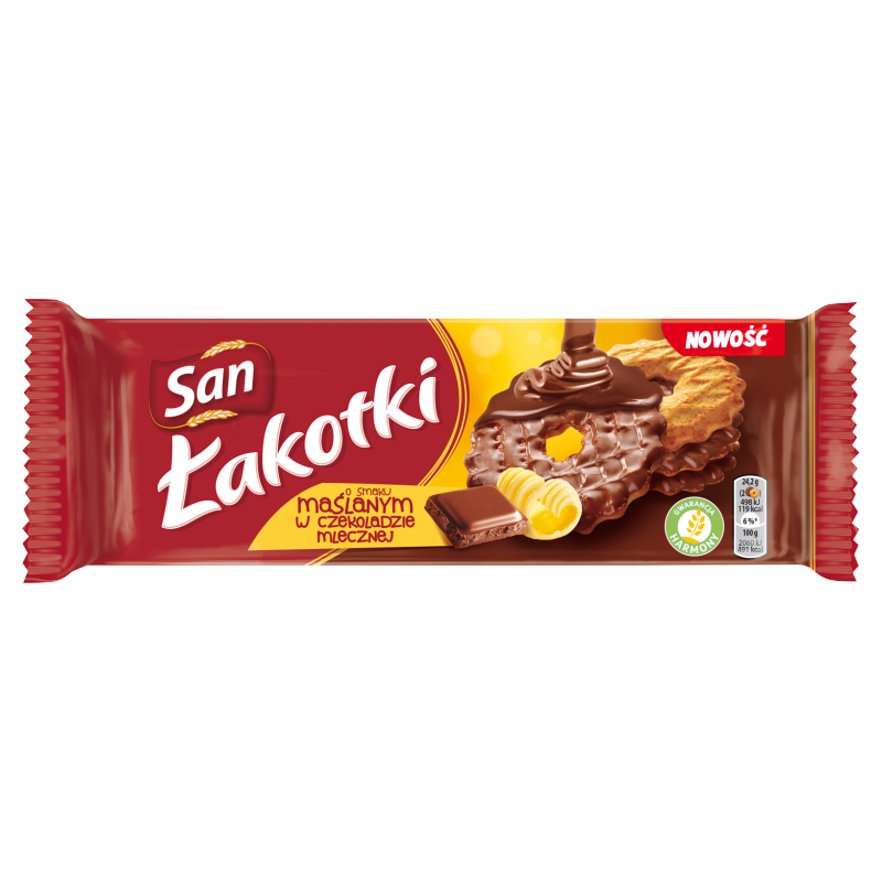 Ciastka o smaku maślanym w czekoladzie mlecznej