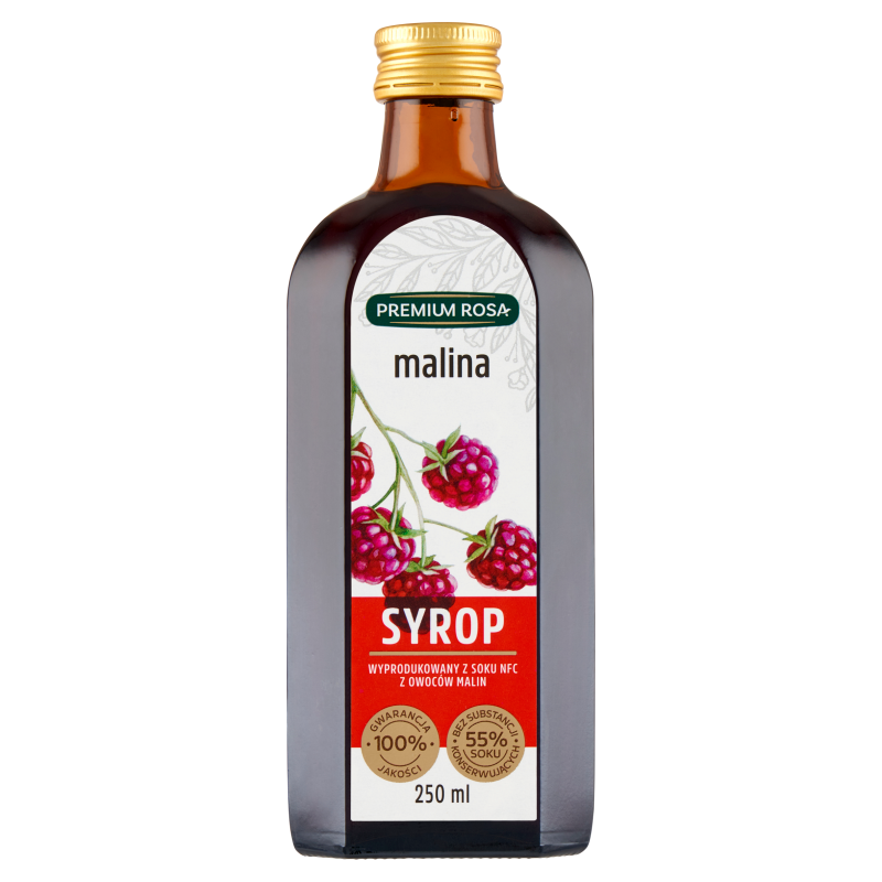 Syrop malinowy o obniżonej zawartości cukru