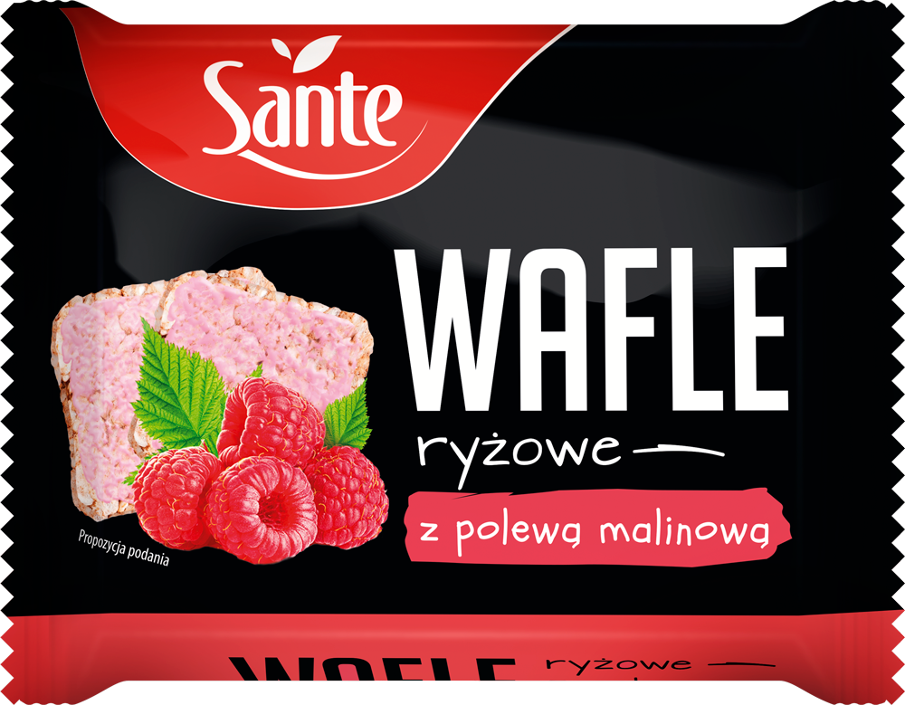 Wafle ryżowe z polewą malinową