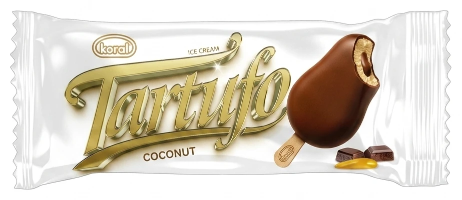 Lody Tartufo Koral coconut, choco