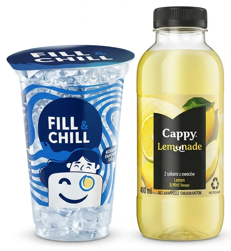 Kubek z lodem Fill & Chill + Napój Cappy