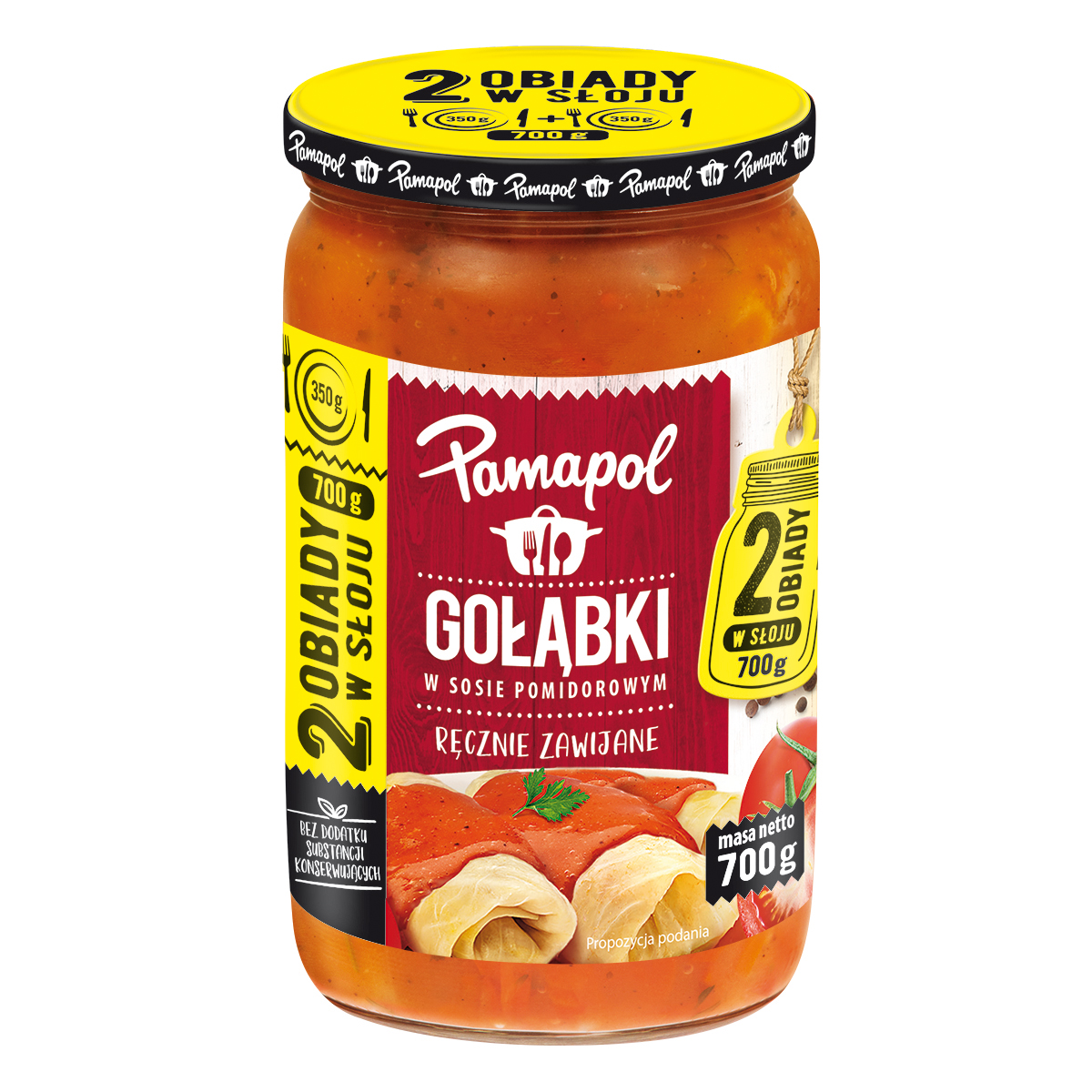 Gołąbki W Sosie Pomidorowym Ręcznie Zawijane 700G - Dwa Obiady W Słoju Pamapol